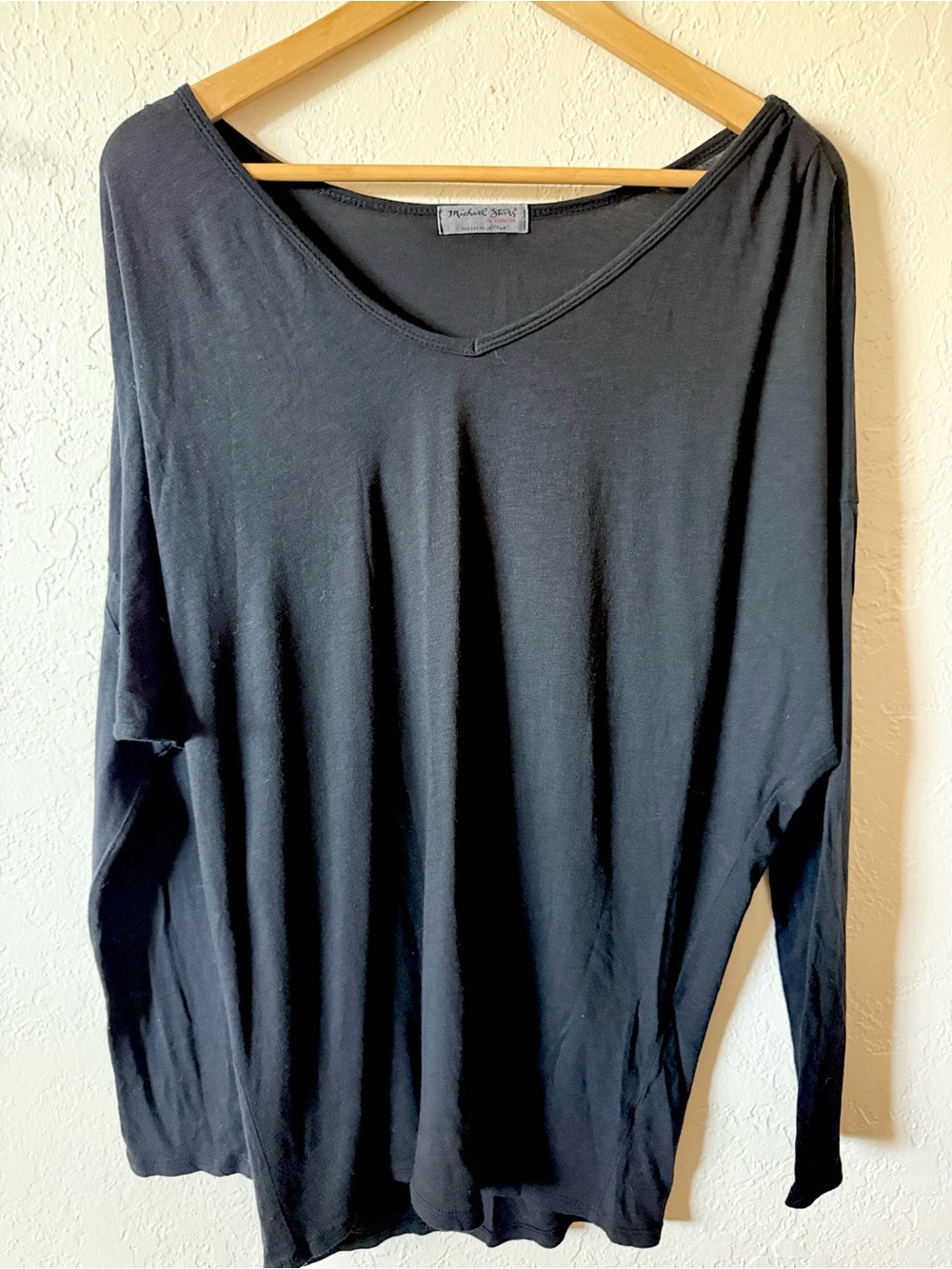 Vintage Y2K Michael Stars Long Sleeve Dolman V Neck Oversized Shirt Small Medium
